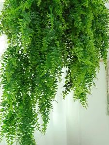 WH Plastic Artificial Persian Fern Plants Vine Fake Plant Garland Rattan for Wall Garden Wedding Party Decor