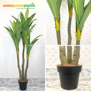 Pohon Artificial Daun Pandan Bali X3 T180 Latex Pot Dasar Hitam Plastik Tanaman Hias Imitasi Pajangan Dekorasi Ruangan Kantor