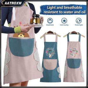 4 PCS COD Waterproof Kitchen Apron Chef BBQ Cooking Baking Apron With Big Pocket For Men &Women Aatroxw