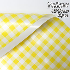 20PCS Plaid Flower Wrapping Paper Florist Packaging Material Waterproof Gift Bouquet Wrapper