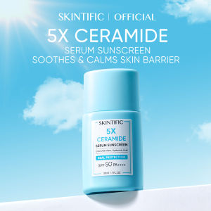 [​NEW ADVANCED FORMULA] SKINTIFIC - 5X Ceramide Serum Sunscreen SPF 50+ PA++++ 50ml | Melembapkan Hidrasi Lembap Sunblock Sun-Repair Invisible Serum 2-in-1 Skincare Sunscreen Skin True to Skin Sunscreen Aqua Sunblock Glowing Barrier