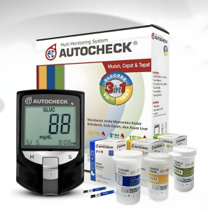 Autocheck GCU Alat Tes Gula Darah Kolesterol & Asam Urat 3 in 1 Bonus Strip
