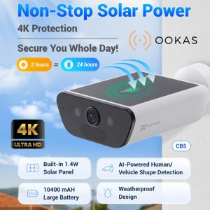 EZVIZ CB5 4K 8MP Solar Battery Outdoor Camera | Wi-Fi 6 | AOV Time-Lapse | F1.6 Color Night Vision | Active Defense