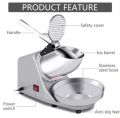 Ice Crusher Electric Heavy Duty Double Blade Ice Crusher Machine Stainless for Scramble Automatic Ice Shaver Machine Electric Commercial High Power Ice Smasher Machine Portable. 