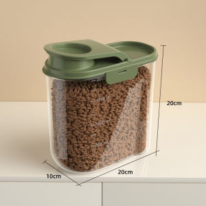 SKISOPGO 2L Pet Food Storage Bucket Airtight Moisture-Proof Dust-Proof Pet Feeder Storage Box Dog Food Container