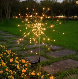 solar LED firework light solar garden light outdoor waterproof Auto ON/OFF Flashing Fairy lights for lawn courtyard decoration 8 work modes