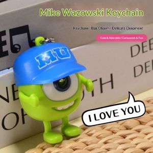 SEA AMILA Khóa chìa khóa hình quái vật một mắt dễ thương nói được I Love You - quà tặng lãng mạn cho cặp đôi có âm thanh và ánh sáng để tỏ tình