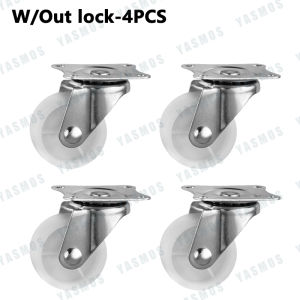 4pcs White Caster Wheels Push Cart Smooth And Sturdy Wheel Heavy Duty