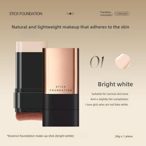 2 in 1 Foundation Stick with Brush Brightening Liquid Foundation Long-lasting and Non-smudging Concealer Suitable for All Skin Tones