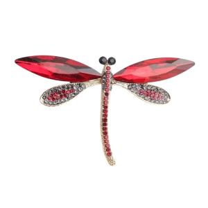 Artistic Dragonflies Brooch Pin Rhinestones Insect Breastpin Elegant Accessory for Women Fashion Suit