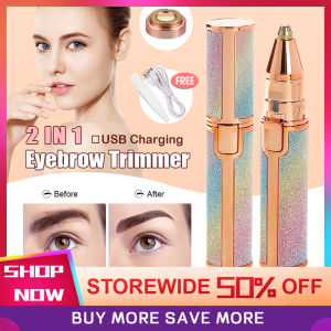 2 in 1 Electric Eyebrow Trimmer Starry Sky Face Eyebrow Hair Remover Shaver Eyebrow Razor Painless Expoliator 电动修眉刀