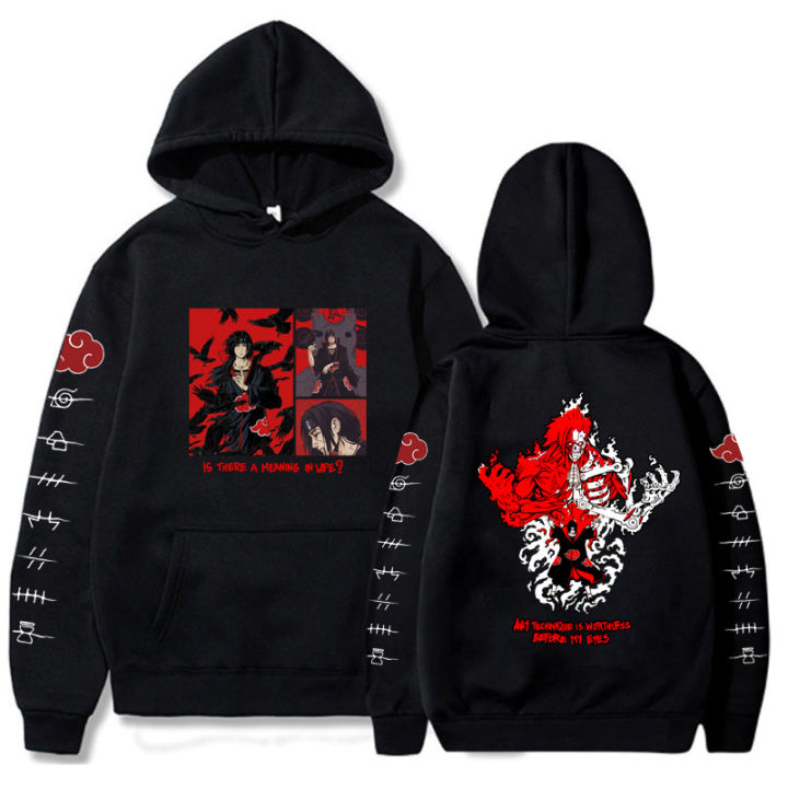 Naruto Hoodies Uchiha Itachi print top Harajuku style Anime style