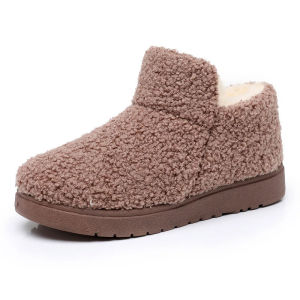 [Free Shipping] Cotton Shoes With Plush Lining And Thickened Soles WomenS Shoes New Fashion Snow Boots Soft-Soled Warm Cotton Boots Cold-Proof High-Top WomenS Boots