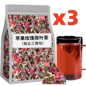 Apple rose lotus leaf cassia seed and mulberry flower tea bag. Light and healthy oil-scraping tea.
