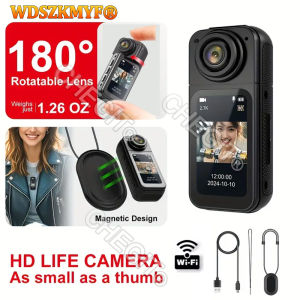 Pocket Cam 2.7K/1080P HD Action Camera 180° Rotatable Vlog Wifi Mini Sports Cam With magnetic lanyard  Helmet Travel Recorder