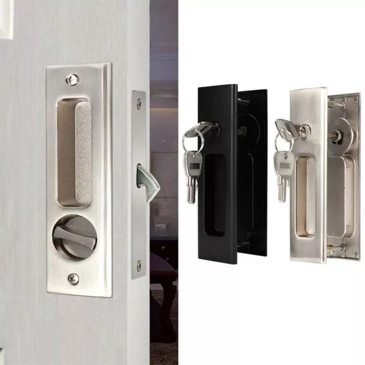 Black Sliding Door Lock With Key Sliding Door Lock With Flush Recessed ...