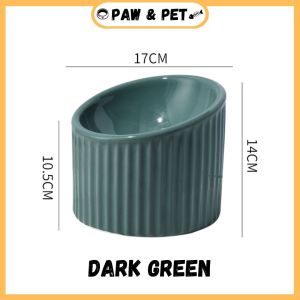 Minimalist Ceramic Pet Bowl Neck Cat Bowl Dog Bowl Pet Water Bowl Pet Food Bowl Mangkuk Kucing Makan 陶瓷猫碗