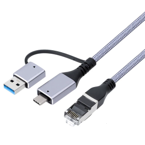 USB C To RJ45 Gigabit Networkings Adapter Cable Heat Resistant Aluminum Alloy Housing PVC Braideds Cord Ensures Stable Wireds Internet Connection
