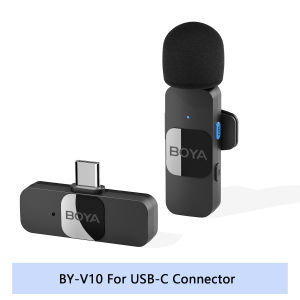 BOYA BY-V10/20 BY V Series Wireless Microphone for iPhone iPad Android Laptop Plug-Play Clip On Lapel Mic for Professional Wireless Lavalier Lapel Microphone With USB C Interface Lightning for Interview Video Podcast Vlog You-Tube