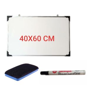 White board Ukuran 40 x 60 CM Papan Tulis Papan / Bahan Tebal Bingkai Aluminium Untuk Belajar Sekolah + Free Spidol dan Penghapus