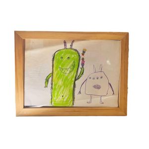ROLL Changeable Wooden Kids Art Frame Rotatable Wall Decoration Cards Display Holder Creative Memorial Photo Frame Kids