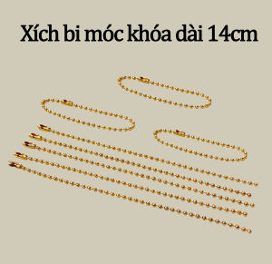 Dây bi móc khóa 14cm mạ vàng ( Combo 12-25-50-100 ) | Dây treo thẻ tên móc khóa phụ kiện thủ công