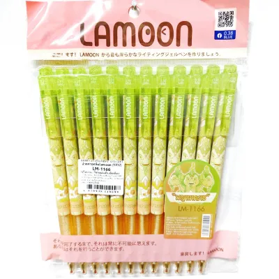 Lamoon ปากกาสายมู ปากกาลูกลื่น ปากกา แพ็คละ 12 ด้าม ปากกาหัว 0.38 มม. ลิขสิทธิ์แท้