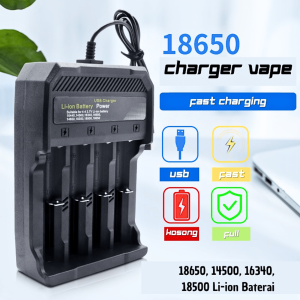 BERGARANSI Taffware Charger Baterai 4 Slot 14500 18350 18650 Li-Ion with LED MS 5D84A