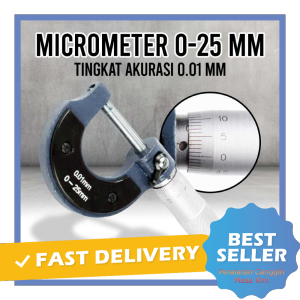 Micrometer Skala 0-25 mm 0.01 mm Resolusi dan Akurasi Mitutoyo - OMOT8BSL