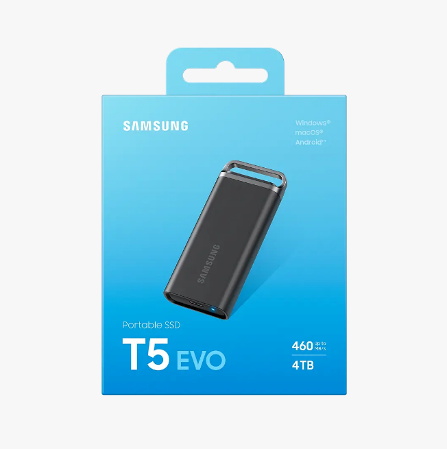 Samsung T5 EVO 4TB USB 3.2 Portable SSD (Black) MU-PH4T0S - For PC, Mac ...