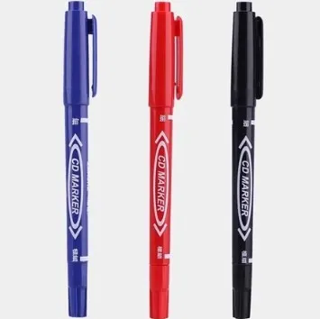 1pc 5pcs 10pcs 0.6mm/1.2mm Double Head Oily Black Ink Marker School Office Quick-Drying Hook Line Pen