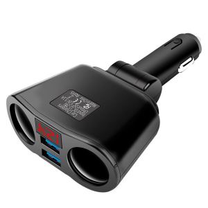 3.1A Dual Usb Car Charger 2 Port Lcd Display 12-24v Cigarette Socket Lighter Fast Car Charger Power Adapter Car Styling 120w Splitter Plug With Voltage Led