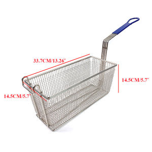 Electric Fryer Gas Fryer Thickened Wire Diameter Rectangle Frying Sieve Front Hook Kitchen Frying Basket
