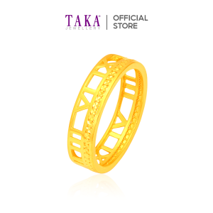 TAKA Jewellery 916 Gold Roman Numeral Ring