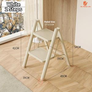 SG Stock Kitchen Step Stool Foldable Step Ladder Household Folding Kitchen Step Stool Kitchen Step Stool  Multifunctional Thickened Ladder