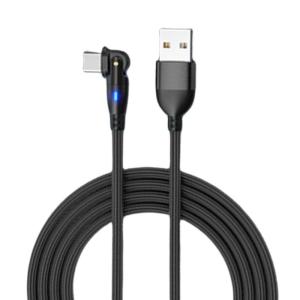 Portable USB to Type C Fast Charging Wire with 180° Connectors for Easy Gaming and Video Watching