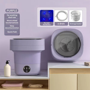KONKO 11.5L Mini Washing Machine Folding Washing Machine Portable Laundry Washer Mesin Basuh With Dryer Blue Light Sterilization Baby Clothes Bra Socks Washer [Malay 3Pin Plug - 2 Years Warranty]