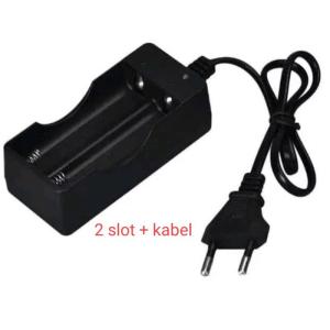 { NY ACC } Desktop Charger Universal 2 Slot Baterai Senter Powerbank 18650