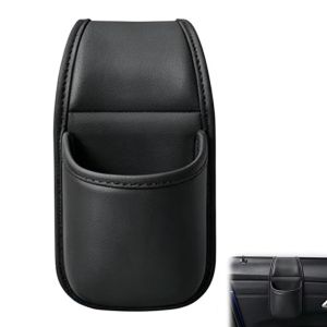 ECILY 1/2pcs Car Door Cup Holder Multifunctional Adhesive Storage Pocket Nappa Leather Universal Fit Multi Color