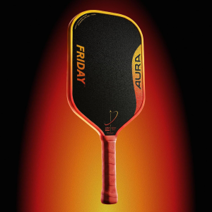 FRIDAY Aura Pickleball Paddle Gen IV Foam Solaris Elite Power Electric Control Massive Sweet Spot Spin-Friendly Carbon Face Thermoformed Build Single Paddle