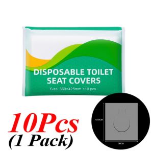 10/50PCS Portable Disposable Wood Pulp Paper Toilet Seat Degradable Water-Soluble Toilet Seat Bathroom Products