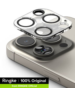 Ringke Camera Protector Glass [2 Pack] Compatible with iPhone 15 Pro Max Transparent HD Clear Full Adhesive Hard Tempered Glass Camera Lens Protector