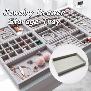Premium Jewelry Organizer Tray Soft Velvet Lining For Drawer Storage Of Rings Earrings & Bracelets