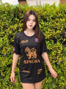 เสื้อสิงห์ไทยแลนด์ แขนสั่น  ผ้าไมโคร เสื้อยืดแขนสั้น พิมพ์ลายคมชัด