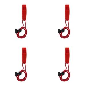 นกหวีดสัญญาณความปลอดภัย120dB เสียงดังแบบพกพานกหวีดฉุกเฉิน4ชิ้นพร้อมสายคล้องคอที่สามารถปรับได้สำหรับการพายเรือคายัค