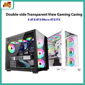 VIP EATX ATX Double side transparent view PC Gaming Case / Game Casing [ Black / White ]