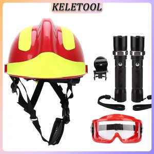 Safety helmet for emergency rescue firefighting impact resistance rescue with headlights and goggles