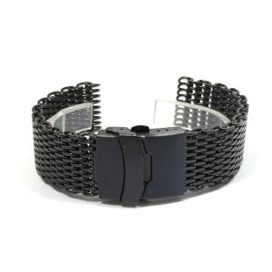 18/20/22/24mm Universal Shark Mesh Watch Strap Folding Watch Buckle Bracelet Stainless Steel Watchband Watch Replacement Parts2026