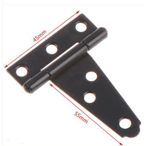 4pcs 2/4 inch Barn Door Hinges Black T-Shaped Hinge with Mounting Screws