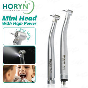 HORYN Dental Small Head Double LED Mini High Speed Handpiece for Kids with Push Button - Mini Head With High Power - 10mm - 8mm - Beauty Personal Care Oral Care Oral Care Accessories